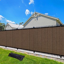 Artpuch 6'X110' Custom Fence Privacy Screen Brown Commercial Premeable Shade Cover with Grommets Residential Heavy Duty Fencing, for Chain Link Fence, Patio, Pool, Balcony (We Make Customized)
