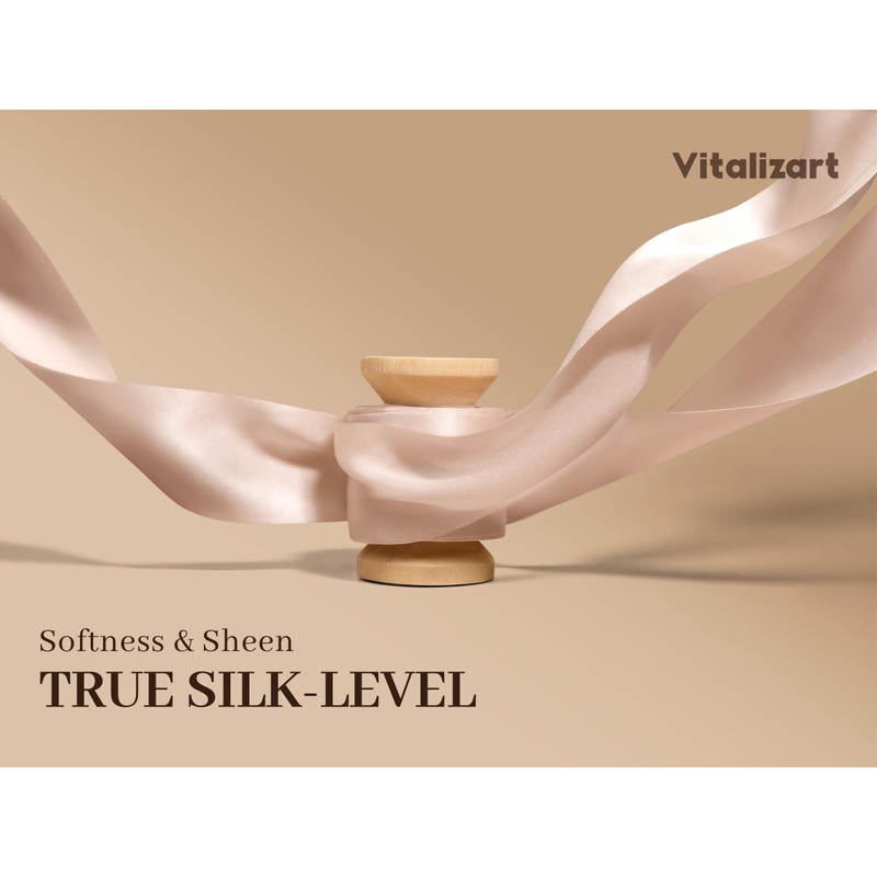 Vitalizart Silk-Like Ribbon 1" x 15Yd Champagne & Cream &