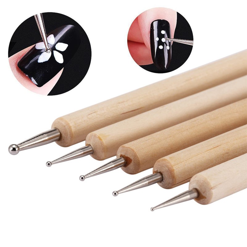Yoezuo 5Pcs Dotting Tools Nail Dotting Dual-ended Dotting Painting Pen