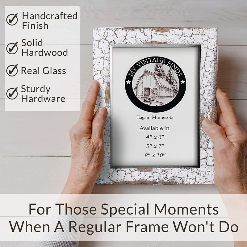 MY VINTAGE FINDS Rustic Farmhouse Picture Frames 5x7 Distressed Wood