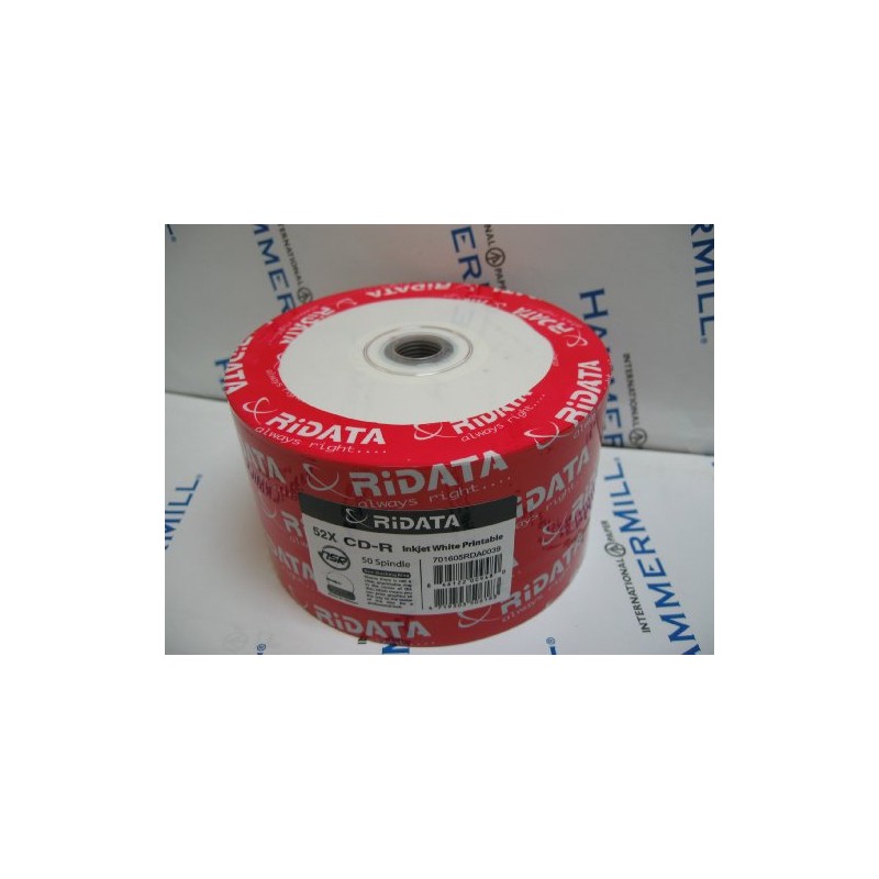 50 Pk Ridata Ritek 52X 80MIN 700MB Blank CD CDR