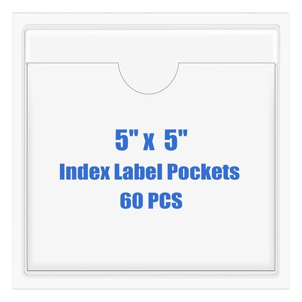 Origin-Joy 60 PCS Self Adhesive Index Card Pockets with Top
