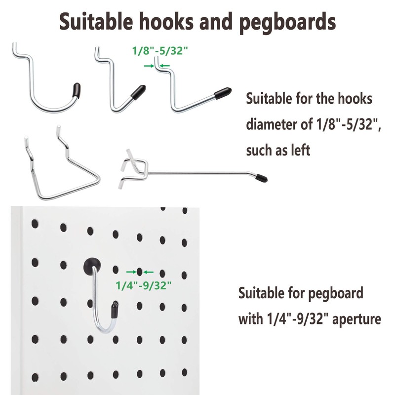 MENEONE Pegboard Hook Locks, Peg Board Plugs, for Stopping Hooks