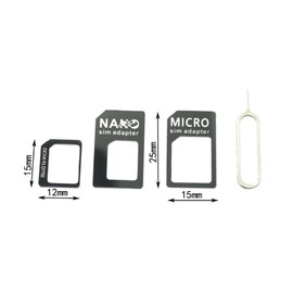 4 Pcs 4 in 1 SIM Card Adapter Holder with Ejector Tool for Nano Micro Standard SIM Card Slot
