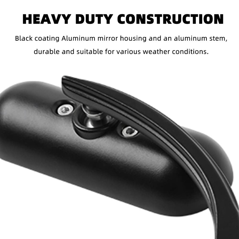 DREAMIZER Black Motorcycle Universal Oval Rear View Side Mirrors Compatible