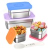 DaCool 4 Pack Kids Stainless Steel Snack Containers with Lids