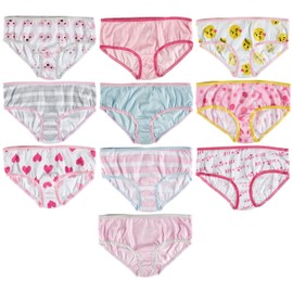 Trimfit Girls Soft Cotton Colorful Hipster Panties (Pack of 10 Kids Underwear)