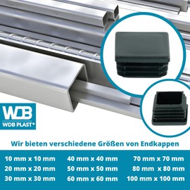 End Caps Cover Caps 70 x 70 mm Pack of 4 for Steel Aluminium Plastic Square Square Plugs Pipe Plugs for Square Tube Weatherproof End Plugs