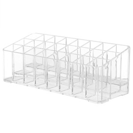 Healeved Acrylic Lipstick Holder with Slots Transparent Cosmetic Organizer for Makeup Brushes and Lip Products Compact Display Stand for Home Office and Dressing Tables