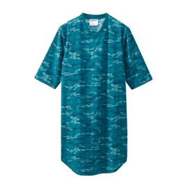 Silverts Mens Adaptive Nightgown - Open Back Cotton Hospital Sleepwear for Elderly - Nightshirt Pajama Top for Disabled Seniors - Home Care Clothing - Camo Plaid MED