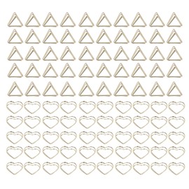 100pcs Paper Clips Gold Triangle Heart Shape Double Layer Three Dimensional Note Clip Paper Clip Desktop Clip