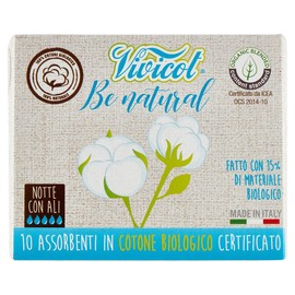 Hygienic Sanitary Towels with Wings for the Night Pack of 10 - VIVICOT (BE NATURAL)