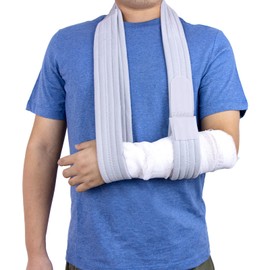 yeloumiss Arm Sling Adjustable Shoulder Support Sling Lightweight Comfortable Shoulder Immobiliser Support for Women and Men for Right Left for Wrist Hand Elbow Arm Injured 63 inch (Gray)