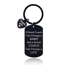 Basketball Coach Thank You Keychain - Appreciation Gifts for Volleyball, Soccer, Football Coaches - Christmas Keyring for Instructor, Teacher, Cheer Coach