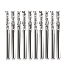 EU_HOZLY 3.175 x 15 mm Up & Down Cut Two Flutes Spiral Carbide Work Tool Cutter for CNC Router Compression Wood Bits Pack of 10