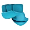Anforama Set Juego De 6 Platos Cuadrados Melamina Elegante Azul