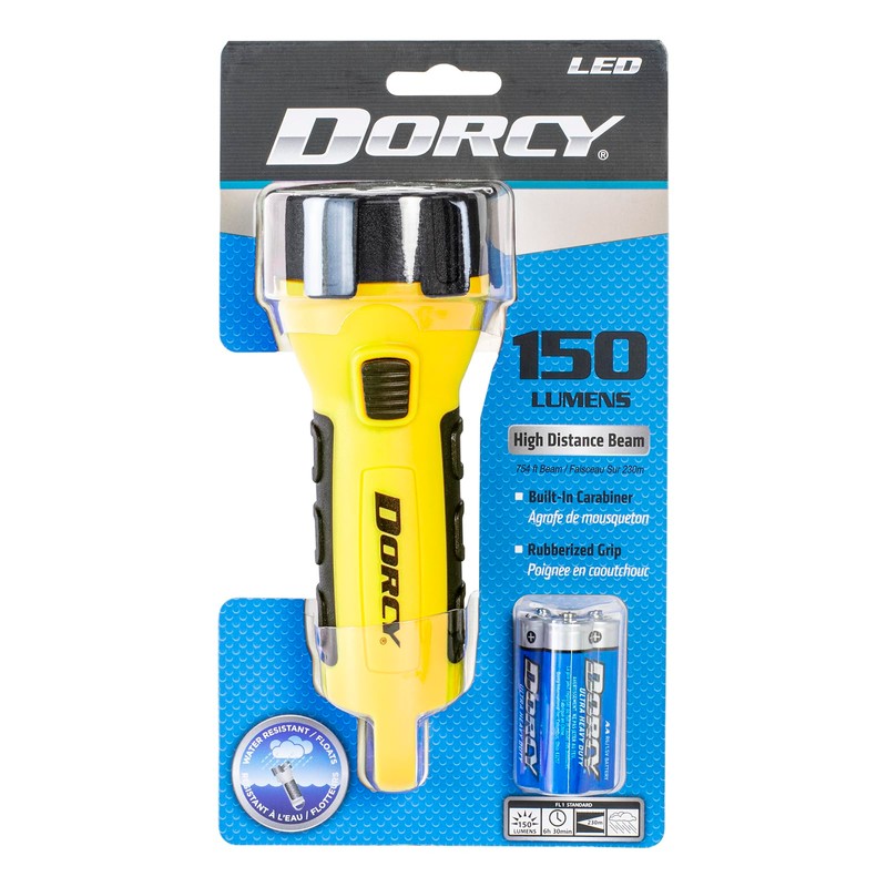 Dorcy 150 Lumen Floating Water Resistant LED Flashlight with Carabineer