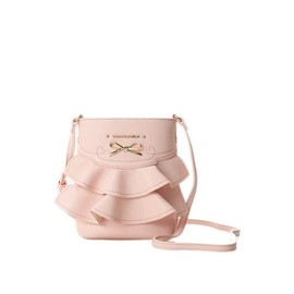 Samantha Vega Women's Handbag, Ruffle Ribbon Shoulder Bag, Pink, Pink