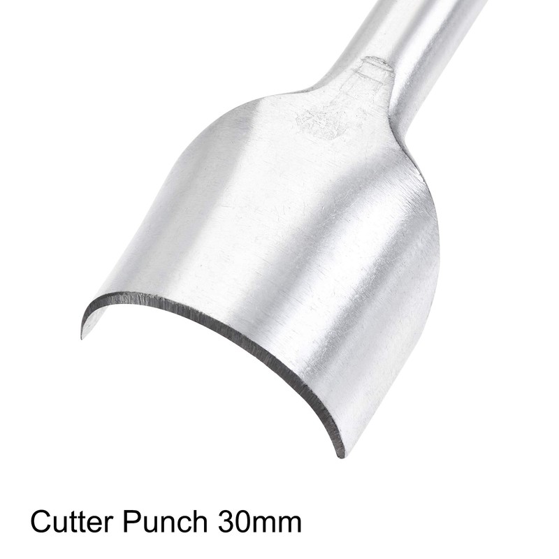 sourcing map Half-Round Shaped Leather Cutter Punch 30mm Strap End
