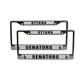 Rico Industries Ottawa Senators Chrome Metal License Plate Frame - Set of 2