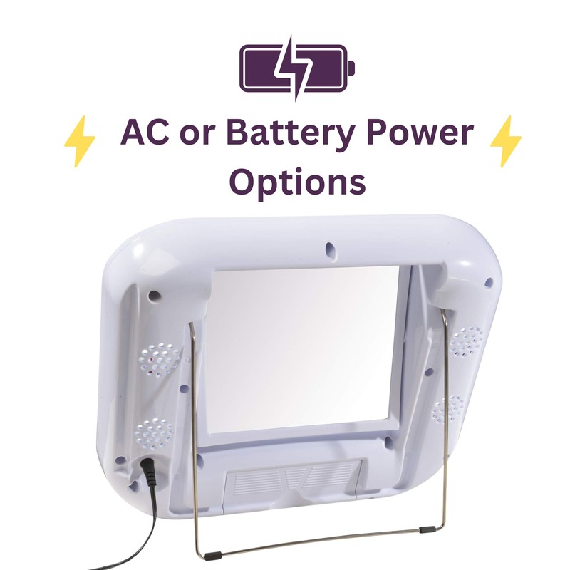 JERDON Two-Sided Bluetooth Makeup Mirror with Lights - Vanity Mirror