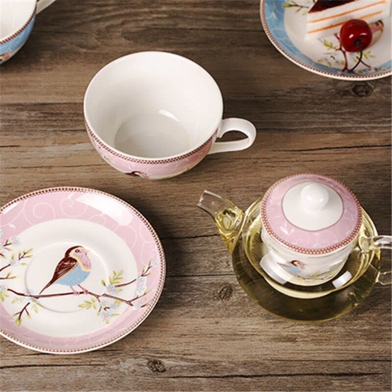 YBK Tech Tea for One Set, Glass Teapot with Porcelain