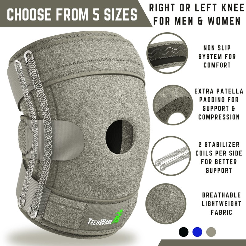 TechWare Pro Knee Brace Support - Relieves ACL, LCL, MCL,