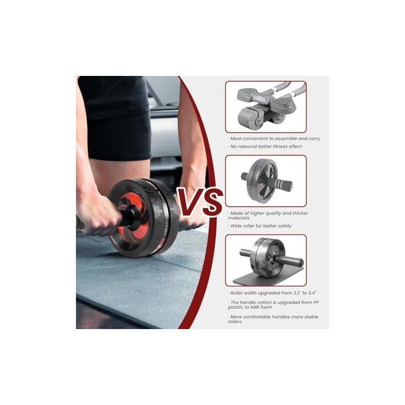 Rueda de rodillo abdominal,Ab Roller Wheel Exercise Equipment for Core
