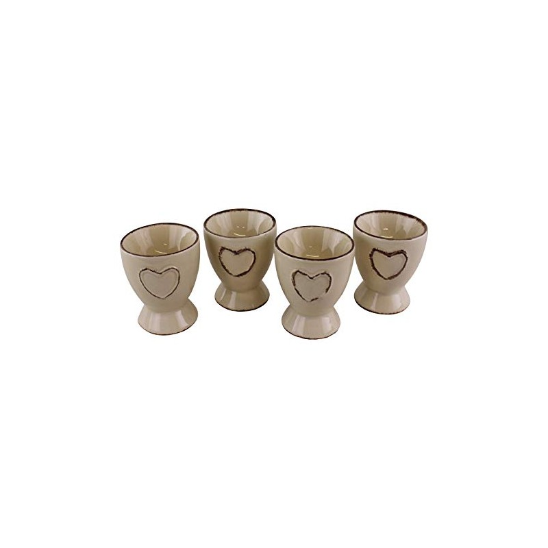 Set of 4 Heart Range Ceramic Egg Cups