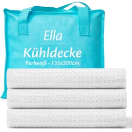 Ella Kühlende Decke, Atmungsaktive Cooling Sleep Decke, Tencel-Stoff und umweltfreundliche Kühldecke für Menschen, Kühldecken zum Schlafen, Oeko-TEX-zertifizierte dünne Sommerdecke 135x200 - Perlweiß