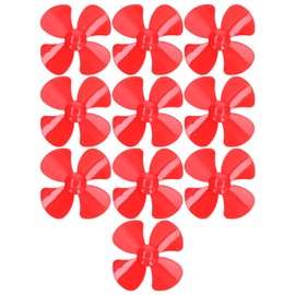 10Pcs Propeller 4 Blades Strong Wind Materials Light Weight 40mm DIY Toy Car Propeller, Ship Model RC Boat DIY Airplane Science and Education Toys (Red)