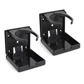 Wogomz 2PCS Adjustable Folding Drink Holder, Foldable Wall Drink Holder with Screws, Space-Saving Water Bottle Holder Cup Holder Fits Most Size Mug Bottle for Truck RV Camper Boat Marine