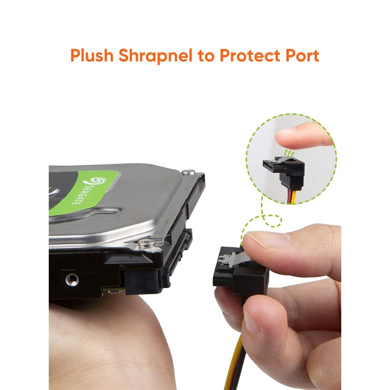 CableCreation SATA Power Cable, [2-Pack] 6-Inch SATA 15 Pin Male