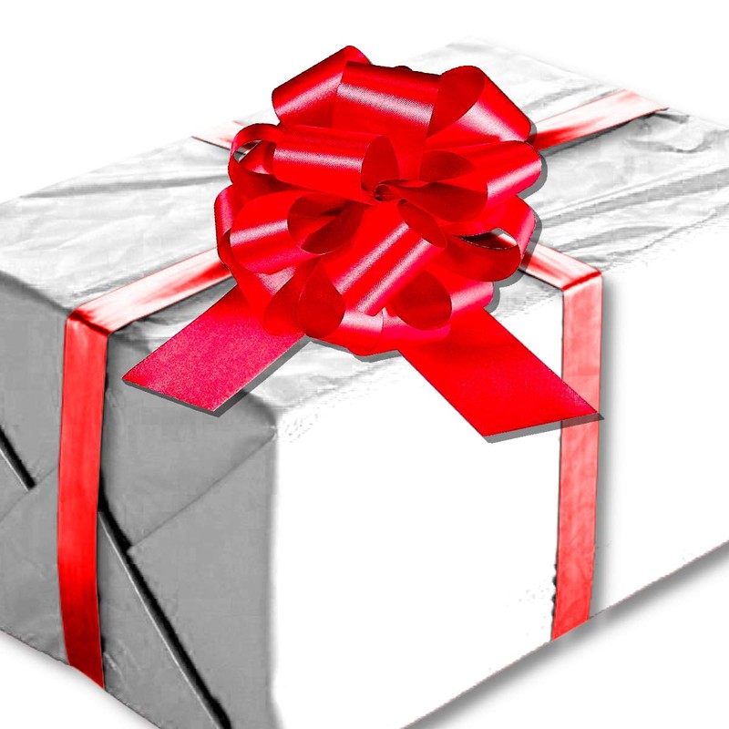 InstaBows 3 Pack Red Pull Bows for Gift Wrapping &