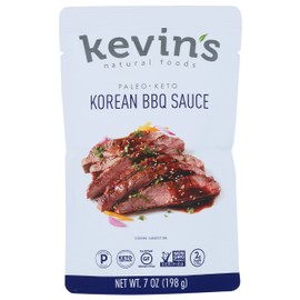 Kevin's Natural Foods Korean Barbeque Simmer Sauce, Keto and Paleo Friendly, Gluten Free, No Preservatives, Non GMO, 7 Ounce (Pack of 12)