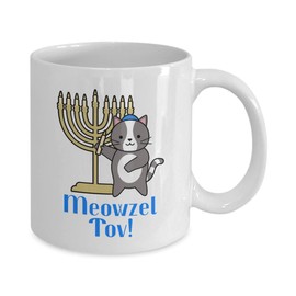 Meowzel tov mazel tov hanukkah cat mug