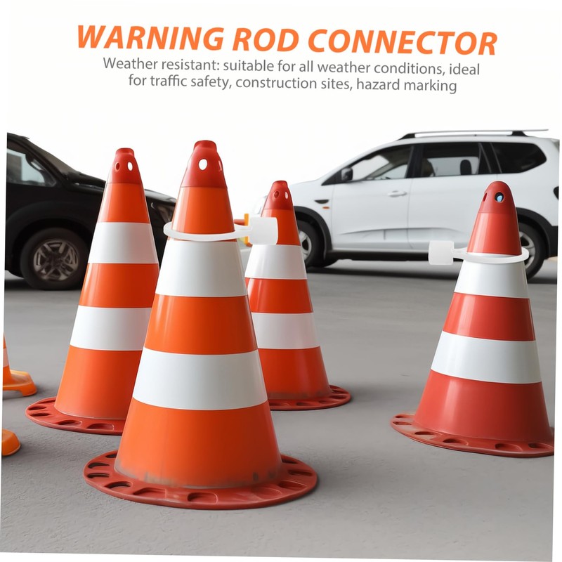 BUGUUYO 6pcs Retractable Traffic Cone Bar Connectors Flexible Rings for