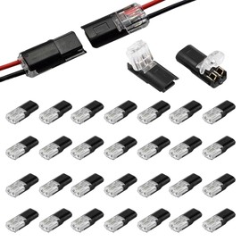 30 Piece Wiring Connector, 2 Needle Low Pressure Universal Connector 18-22 AWG Compatible Plug Type Quick Connector Connector Connector Plug Terminal Plug-in Wire Connector for Low Pressure, Solder