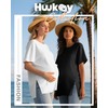 Huukeay 3 Pack Women's Maternity Shirts Loose Fit Pregnancy Tunic