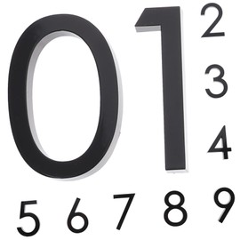 Operitacx 10 Stück digitale Hausnummer Tür Hausnummern groß 0-9 Türnummern Hausnummernzeichen 3D-Mailbox-Nummern aufkleber selbstklebende Hausnummer moderne Adressnummern ABS-Harz Schwarz