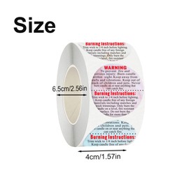 Candle Warning Labels, 1.5in Round Labels for Candle Jars Containers （500pcs Black+500pcs Color ）