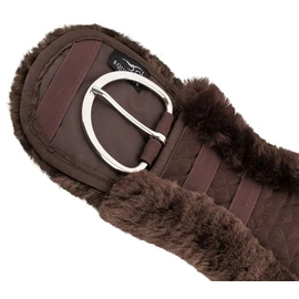 Equinate Classical Western Belt with Real Lambskin - Anatomical Saddle Girth Western Belly Belt 65 70 75 80 85 90 cm Natural Brown Black (65 cm Brown)