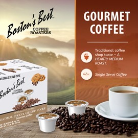 Boston’s Best - Oatmeal Chocolate Chip Cookie Flavored Coffee Blend, Dessert Gourmet Compatible with Keurig Coffee Maker, 1 Count (42 Single Serve Medium Roast Cups)