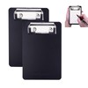 Mini Clipboard, 10 x 15 cm Plastic Clipboard, AZWOOD Small Clipboards with Pen Holder for Notepads, Receipts, Pocket Lists (Black, Pack of 2)
