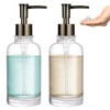 UHEY HOME Glass Liquid Soap Dispenser Bathroom, 2PCS 11oz Kitchen