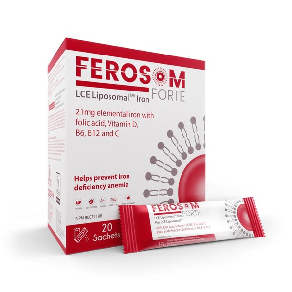 Ferosom Forte LCE Liposomal Iron Supplement 20 Powder Sachets