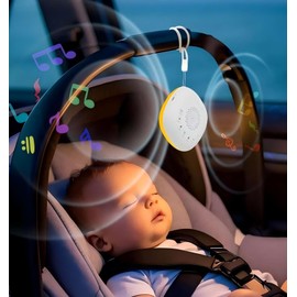 Baby White Noise Machine for Car Rides - 20 Soothing Sounds, USB-C Rechargeable, Night Light for Strollers, Cribs & Travel