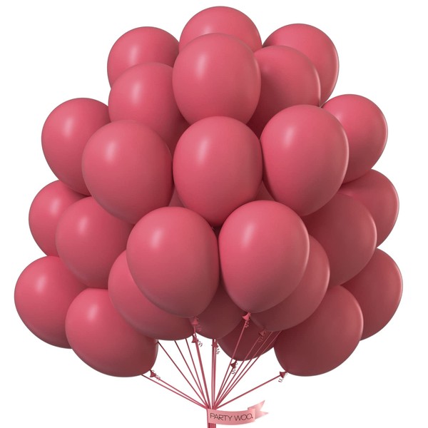 PartyWoo Mauve Balloons 50 pcs 12 Inch Dark Hot Boho