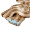 16 Inch 20pcs 50g Remy Tape in Hair Extensions Wavy