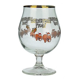 Set of 2 Delirium Noel Belgian Chalice/Goblet Beer Glasses 0.25L